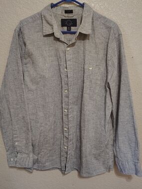 Passport Men's Casual Button-Down Shirt - Light Gray